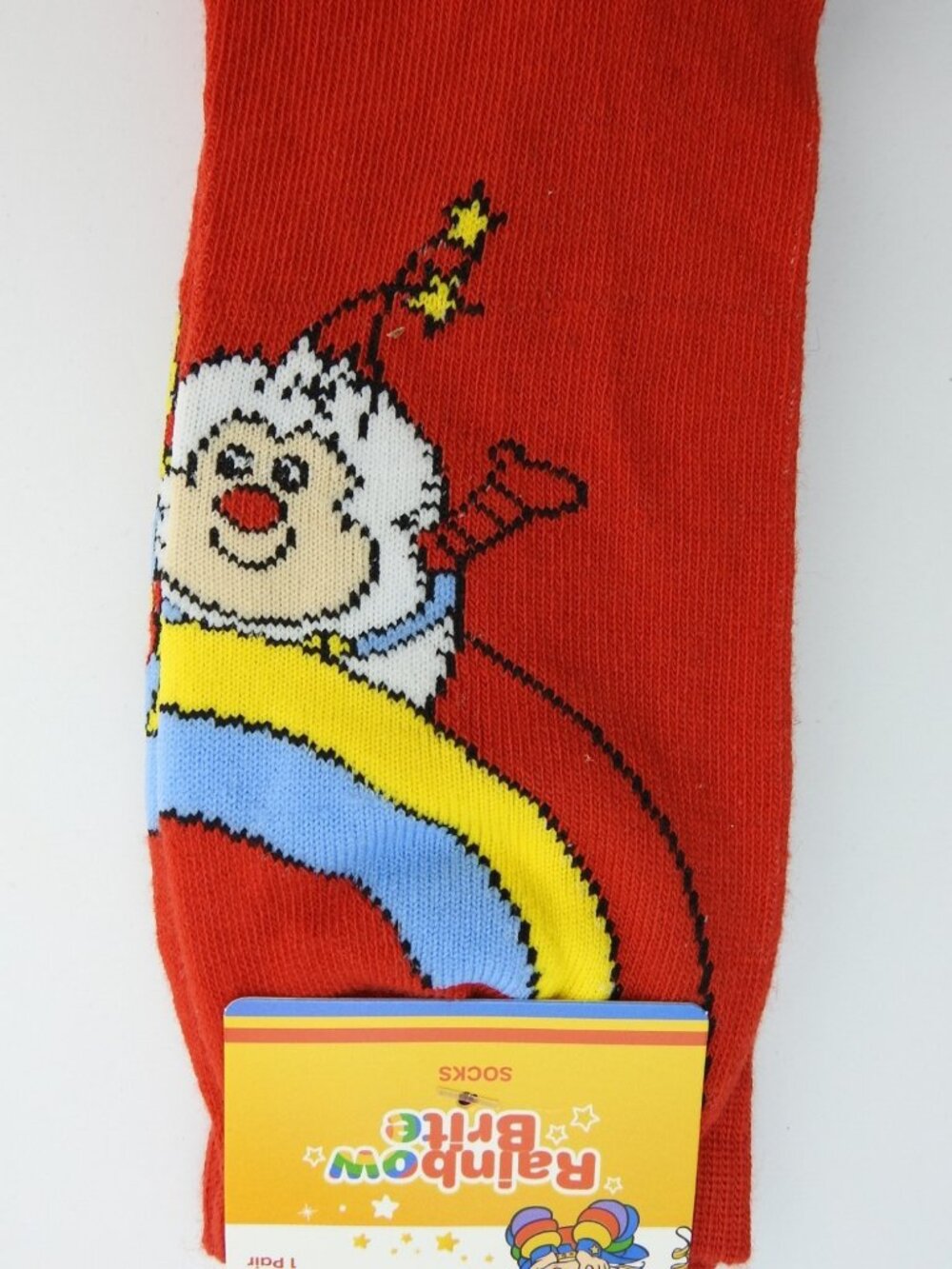 New Rainbow Brite Crew Socks Lot 2 NWT Adult Rainbow & Stripes Shoe Size 6½-12 - Picture 3 of 4